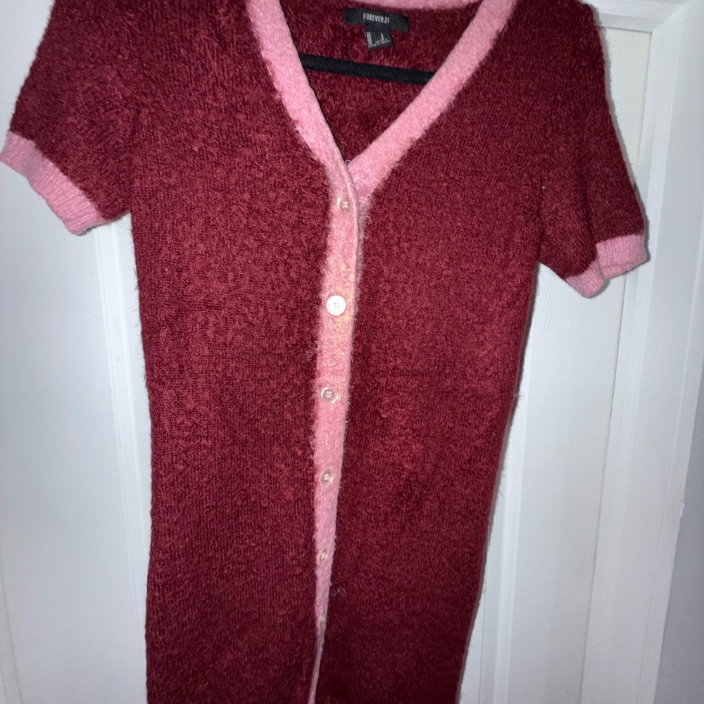 Forever 21 Burgundy and Pink Knit dress